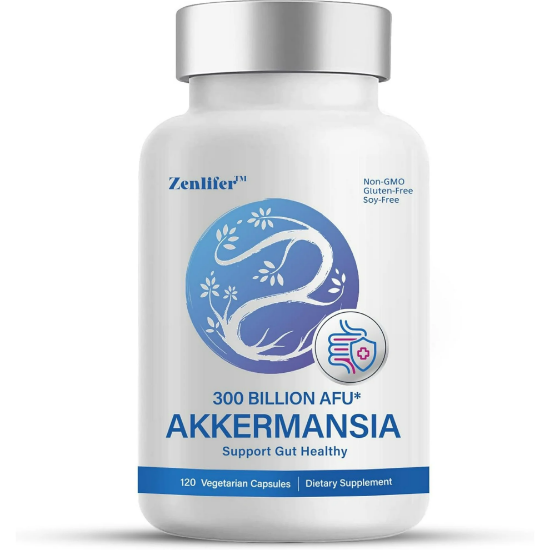 Picture of Zenlifer 120 Capsules 300 Billion AFU Akkermansia Probiotic Enhances Gut Digestive Lining Function